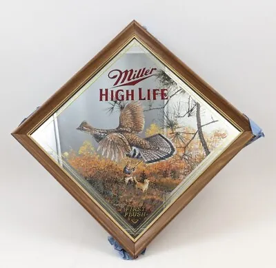 Miller High Life First Flush Grouse Diamond Beer Bar Mirror Sign Zoellick NOS • $109.95