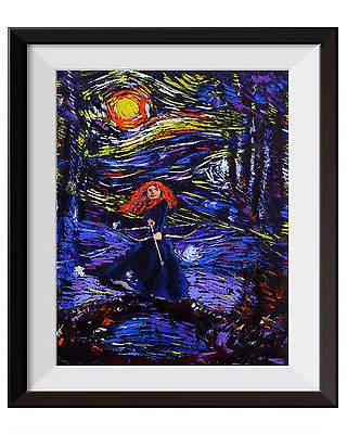 Uhomate Princess Merida Brave Print Van Gogh Starry Night Wall Art A036 • $16.99