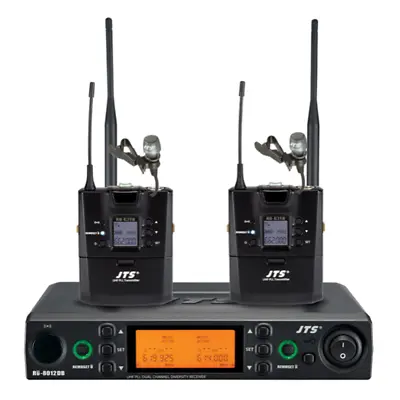 JTS UHF PLL Dual Channel Diversity Lapel Wireless Microphone System CH38 • £654