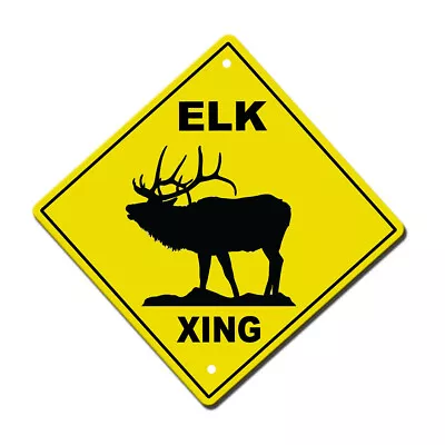 Yellow Aluminum Crossing Sign Elk Cross Xing Diamond Street Signal • $17.99