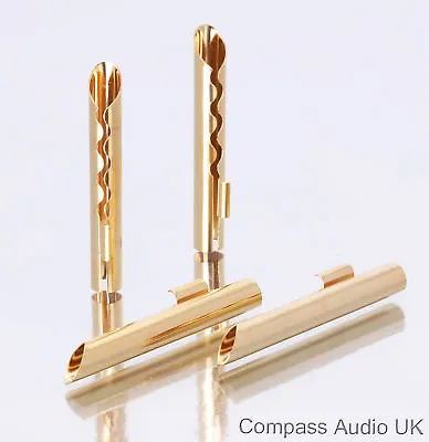 8 BFA 4mm BANANA PLUGS Z-type Gold Plated Hollow Speaker Cable Connectors • £6.95