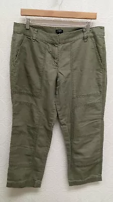 J Crew Olive Cargo Style Capri Pants Size 10 • $29