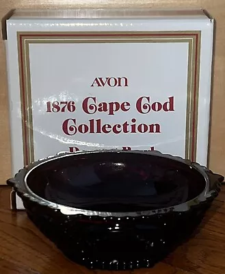 New Vintage Avon 1876 Cape Cod Ruby Red Dessert Bowl In Original Box • $6.50