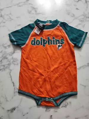 Licensed Miami Dolphins Baby One Piece NFL Vintage Old Logo  Size 3-6 Months • $19.99