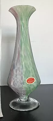 Multicolor Swirl Murano Lavorazione Arte Italy Hand Blown Art Glass Vase 5” Tall • $28