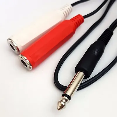 £6.49 • Buy 0.5m 6.35mm Mono Male Jack To 2x ¼  Female Cable Twin Microphone Splitter Lead