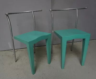 2x Chair Philippe Starck Dr Glob Design Chair Cartel Italy Mint (F24-362) • £128.14