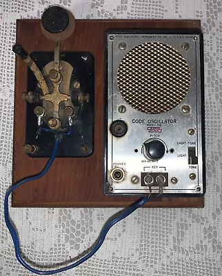 US Army WWII Signal Corp Morse Code Telegraph Key W/EICO CODE OSCILLATOR 4 Parts • $9.99