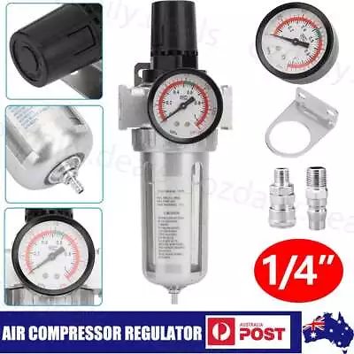 1/4 Air Compressor Regulator Pressure Filter Moisture Trap Water Oil Separator • $25.99