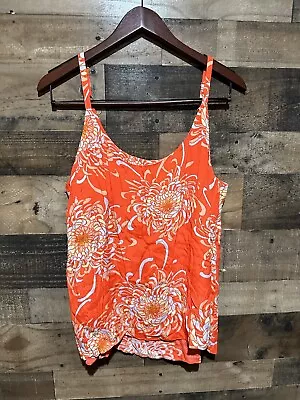 CABI Large Floral Orange Tank Top Womens • $23.75