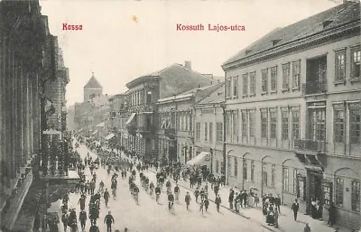 Hungary~kassa Kossuth Lajos Utca-bicycle Military~1904 Photo Postcard To Austria • $14.40