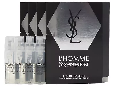 YSL YVES SAINT LAURENT L'HOMME EDT 1.2ml .04fl Oz X 4 COLOGNE SPRAY SAMPLES • $14