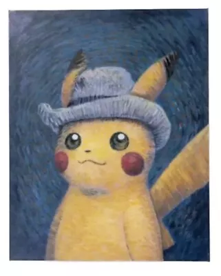 Pokémon Center X Van Gogh Pikachu Inspired By Self-Portrait Hat Canvas Wall Art • $140