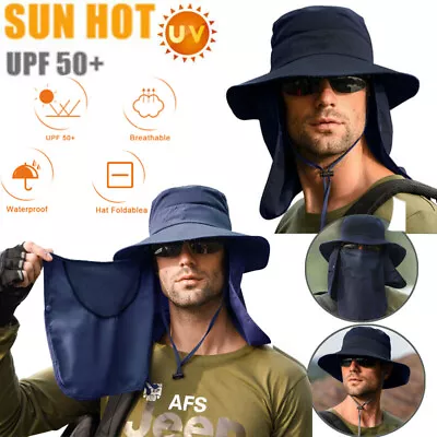 $9.99 • Buy Bucket Hat Cap Fishing Brim Wide Visor Sun Summer Outdoor UV Protection Men Hot