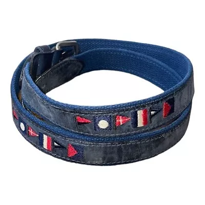 ZEPPLIN Leather Nautical Flag Belts Size 46 • $12