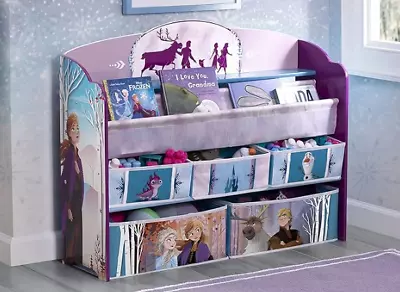 Boys Girls Multi Bin Toy Book Storage Organizer Frozen II Kids Delta Children • $57.90