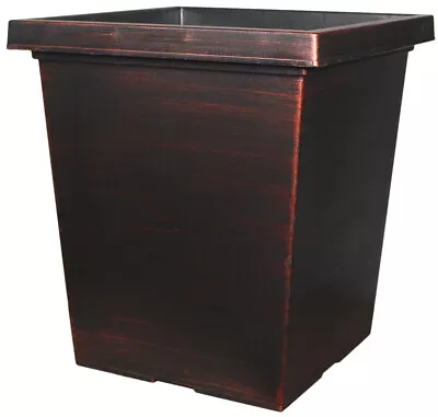 £13.99 • Buy Large Plant Pots 43 Litre Copper Tall Square Plastic Planters Outdoor Garden