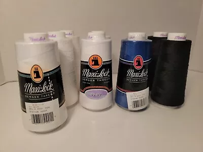 8 Maxi-Lock  Serger Thread All Purpose Cones -Used And New. 3000 Yds On New Ones • $12