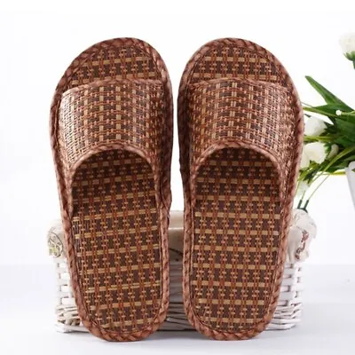 Men Women Summer Slipper Shoes Sandal Bamboo Weed Grass Non-slip Cool Couple New • $19.53