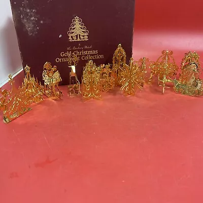 13 Pc. Danbury Mint Gold Christmas Ornament Collection W/ Box 1987 • $85