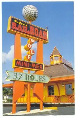 MINIATURE GOLF Railroad Mini-Mex Sign SOUTH OF THE BORDER Dillon SC 1960s? • $5.95