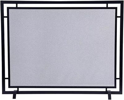MODERN EMBER NEW Black 40 Wx34 H Gatsby Mesh Steel Frame Fireplace Screen • $49.99