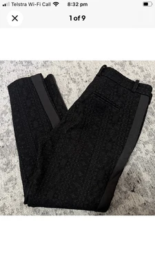 $25 • Buy Scanlan Theodore - 10 - Womens Pants Black Floral Lace Overlay Capri