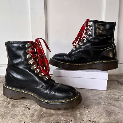 Vtg Doc Martens 8217 Made In England Lug Sole Combat Boots Barrel W Sz 9 US 7 UK • $130