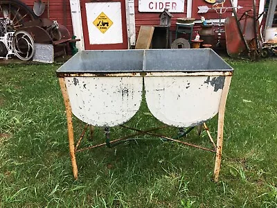 Vintage Galvanized Metal Double Wash Tub Local Pick Up • $233.75