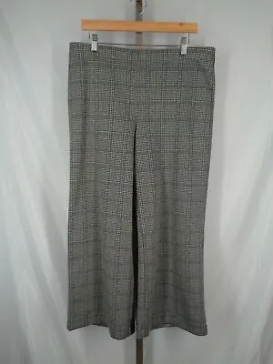 Loft Houndstooth Ponte Gray Black Shimmer Pants Size Large New • $24.47