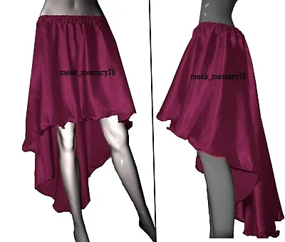 Steampunk Skirt Women's Violet Red    Satin Asymmetrical Skirt High Low Skirt S6 • $21.38