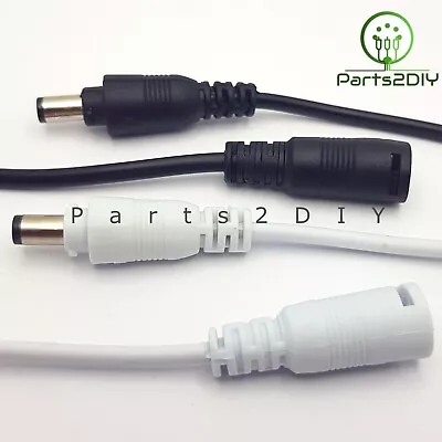 12V Power Plug Male / Female 5.5mm X  2.1mm DC Connector Cable Adapter CCTV LED • £3.07