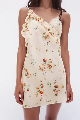 NEW ZARA 100% Mulberry Silk Floral Dress RRP £79.99 Size L • £19.90