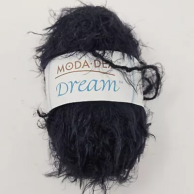 Moda Dea Dream Yarn Color 3002 Black 93 Yds 1.76oz Nylon Acrylic Yfur • $3.75