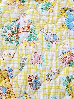 Vintage RIEGEL FARM ANIMAL Baby Quilt Blanket Crib Comforter • $9.99