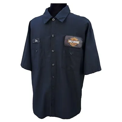 Harley-Davidson Motorcycle Mechanic Shirt Mens XL Black Reed Uniform Work Shirt • $49.95