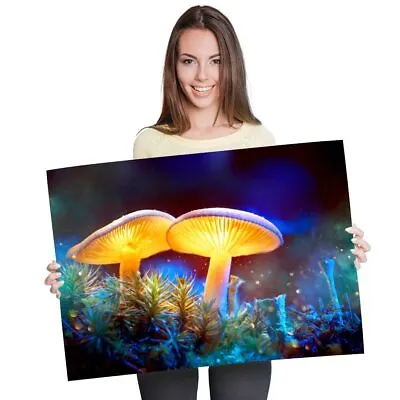A1 - Magic Glowing Mushrooms Fantasy Poster 60X90cm180gsm Print #14811 • £10.99