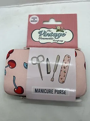 The Vintage Cosmetic Company Cherry Manicure Purse • Set Of 4 • $16.40