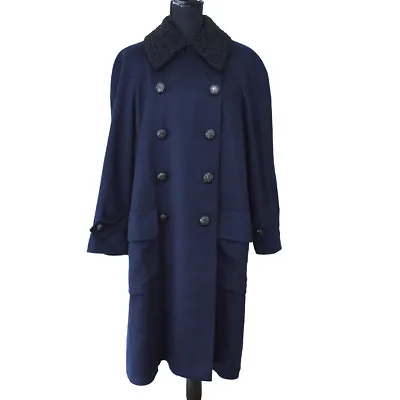 $1260 • Buy Authentic CHANEL Vintage CC Logos Long Sleeve Jacket Coat Navy #42 Y03182k