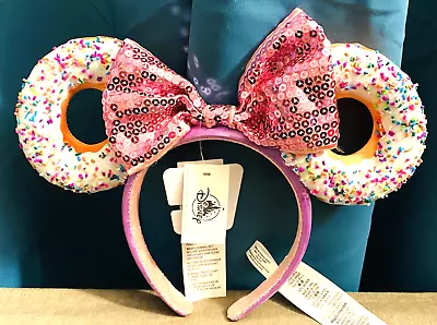 Disney Parks Donut Doughnut Sprinkles Sequin Mickey Minnie Bow Ears Headband NEW • $50.95