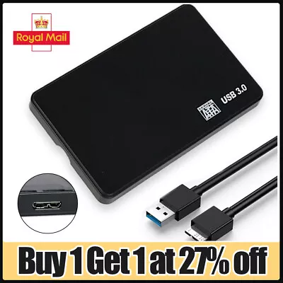 USB 3.0 SATA External Hard Drive Case 2.5 Inch Enclosure Caddy SATA HDD/SSD • £4.36