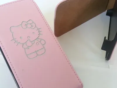 Samsung Galaxy Ace Two I8160 HELLO KITTY GENUINE LEATHER Pink Flip Phone Case 2 • £9.95