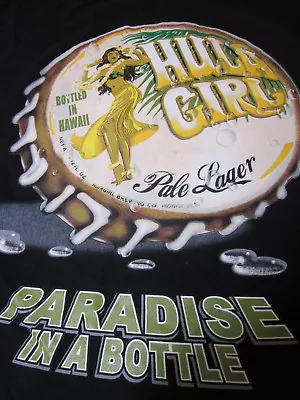 Classic Hula Girl Brewing ( Paradise In A Bottle ) Honolulu Maui Hawaii Shirt L • $18.88