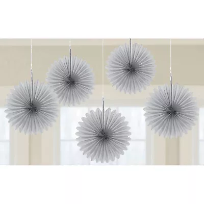 £3.25 • Buy 5 X 15cm Paper Fans Hanging Ceiling Party Decor Birthday Baby Shower Hawaiian