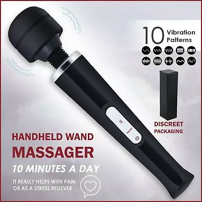 20 Speed/10 Vibration Handheld Vibrating Massager Wand Full Body Massage Stick • $14.78