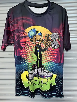 FRESH PRINCE OF BEL AIR All Over Graffiti Print Graphic Men's Size Large • $39.99