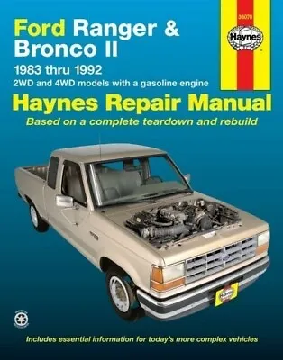 Ford Ranger And Bronco II 1983 Thru 1992 Haynes Repair Manual • $28.59