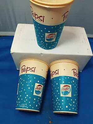 Vintage Pepsi-cola Vending Wax Cup 5pc Lot  Advertising Soda 10oz • $16.99