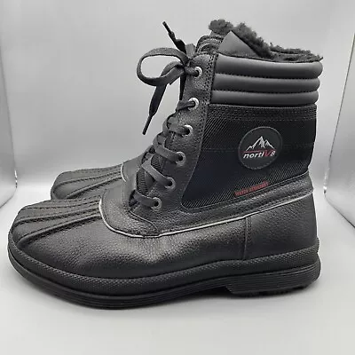 Nortiv 8 Winter Snow Boots Men’s Size 12 Black Waterproof Hiking Boots M170392 • $21.95