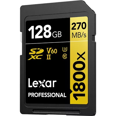 Lexar Professional 1800x SDXC UHS-II Card GOLD Series 128GB • $39.99
